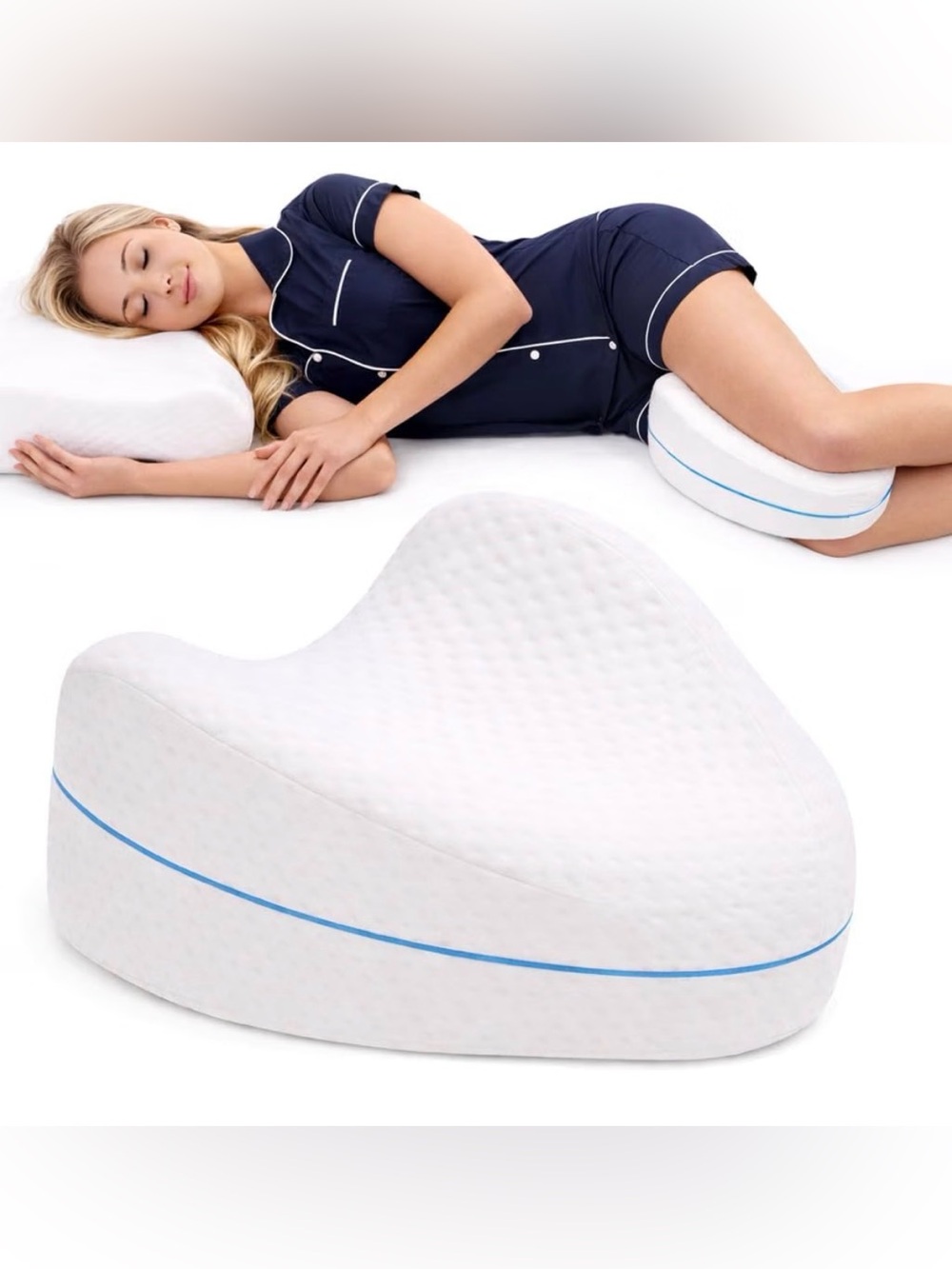 Contour Legacy Leg & Knee Foam Support Pillow for Side Sleepers Back Relief